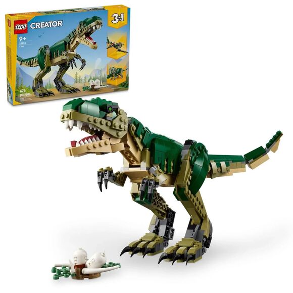 LEGO Creator 3 in 1 T-Rex Dinosaur Toy - Build T Rex, Triceratops & Pterodactyl - Picture 1 of 11